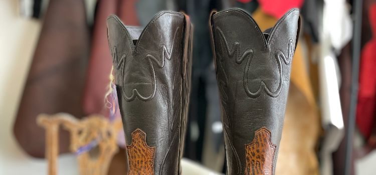 Pair of high-quality cowboy boots, featuring premium leather.
