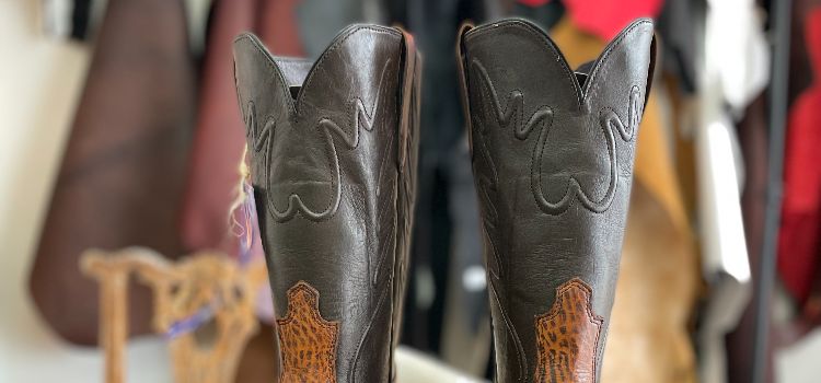 Pair of high-quality cowboy boots, featuring premium leather.